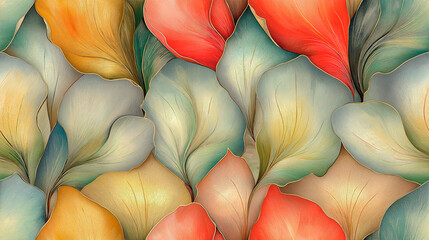 Wall Mural - seamless abstract wallpaper with petals.