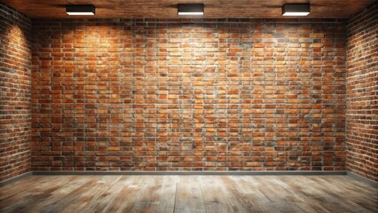 Wall Mural - Empty room with exposed brick wall, perfect for adding text or graphics