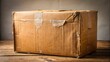 © Collection - Worn and weathered cardboard box with creases and tears, perfect for a vintage aesthetic or recycling concept