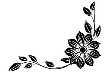 Wall Mural - Flowers borders. Collection of design elements isolated on White background. Vector illustration