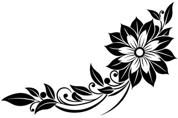 Wall Mural - Flowers borders. Collection of design elements isolated on White background. Vector illustration