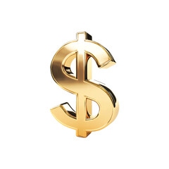 gold dollar sign on a transparent background