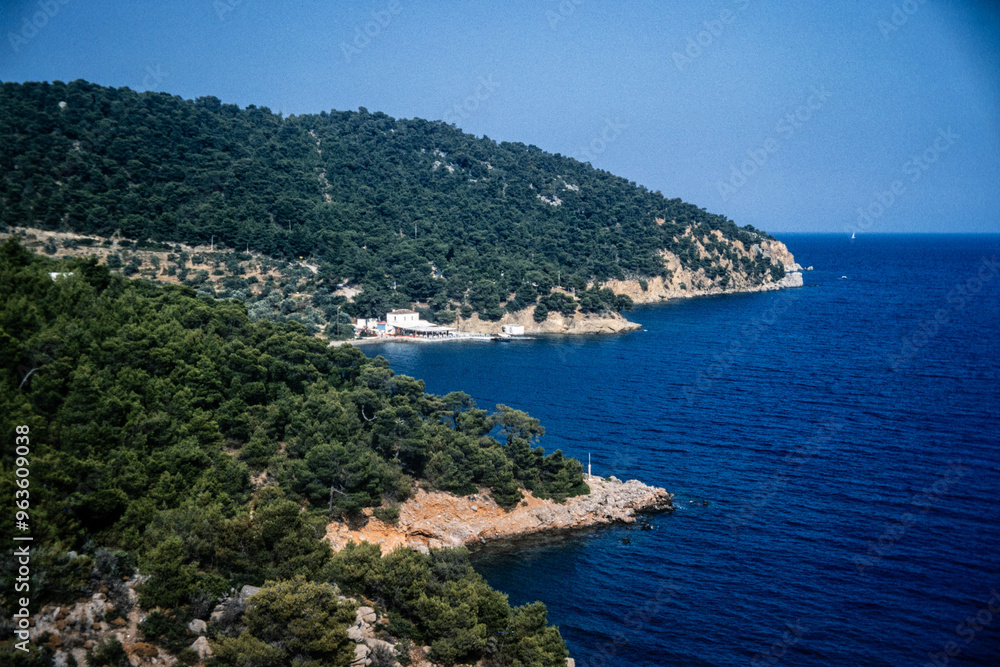 Vintage photograph of the Greek cost in the 1970s