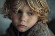 © Suresh Picture - A boy with blond hair and a sad expression, Generative AI