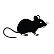 © Swapna graphics - a mouse side view vector silhouette illustration, isolated white background