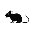 © Swapna graphics - a mouse side view vector silhouette illustration, isolated white background