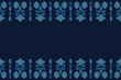 © FirstFreedom - Traditional ethnic motifs ikat geometric fabric pattern cross stitch.Ikat embroidery Ethnic oriental Pixel blue background.Abstract,vector,illustration. Texture,decoration,wallpaper.