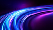 © Jennifer Clason - Slick, glowing blue and purple light neon trails curving against a dark background, giving a futuristic and dynamic effect