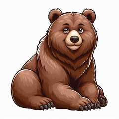 Poster - Cute Grizzly Bear Vector Cartoon illustration