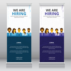 Roll up or retractable banner, standee, X-banner templates for effective recruitment and hiring processes in information technology fields such as software, web or mobile app development, IT support