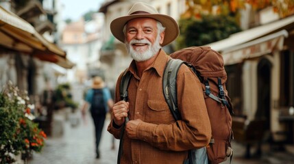 Smiling Senior Traveler