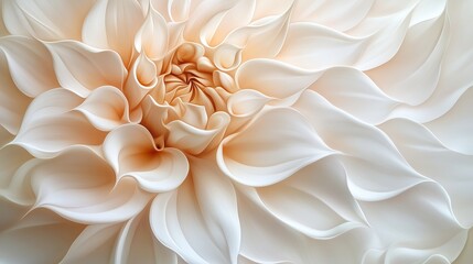 Wall Mural - A close-up view of a stylized white flower with intricate, swirling petals and soft, flowing lines