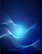 © SandraSevJarocka - Abstract blue background with a glowing wave line illustration