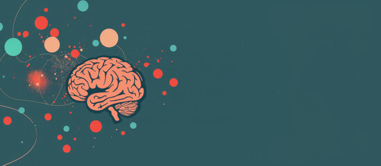 AI brain, science style. Space for text or design. Vector illustration. Background for wallpaper, poster, banner, card.