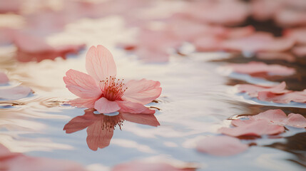 Canvas Print - flower in lake