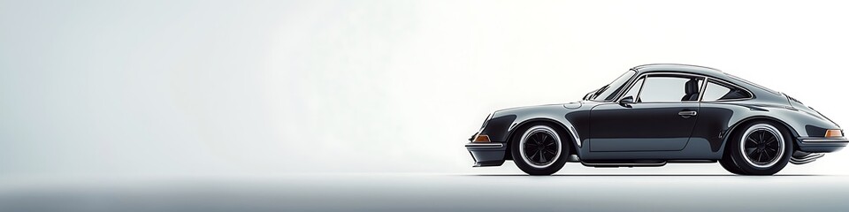 Wall Mural - Unique design of an isolated car highlighted in detail on a white backdrop.