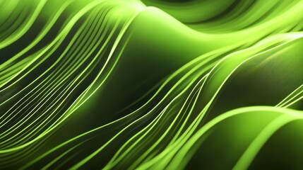 Wall Mural - Green Abstract Waves