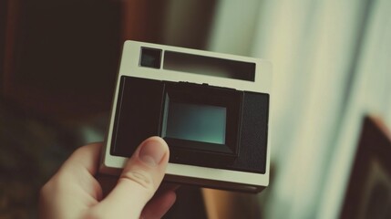 Vintage Instant Camera in Hand