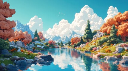 Canvas Print - view of the lake