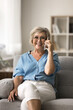 © fizkes - Happy mature woman engaged in pleasant conversation on smartphone, having delightful talk, speaking with loved one, friend, or family member, which brings her joy and satisfaction. Tech, communication