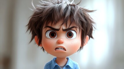 
An Angry 3D Cartoon Boy