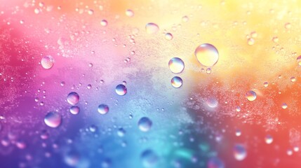 Canvas Print - Colorful Water Droplets on a Gradient Background