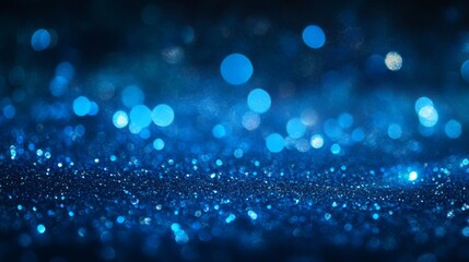 Wall Mural - Blue Glitter Bokeh Background