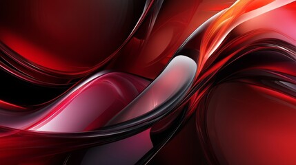 Canvas Print - Flowing Red Abstract Design