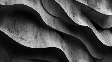 Wall Mural - Abstract Textured Waves in Monochrome