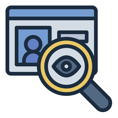 cyber stalking icon representing online harassment and digital crime in cybercrime.