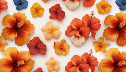 Hibicus background, seamless flower concept background