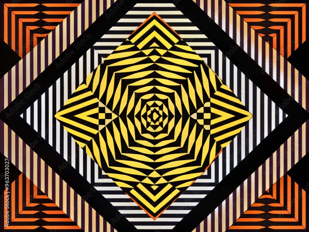 Illustration Stock Op-art inspired geometric pattern featuring ...