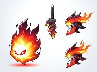 Sticker - Fiery Cartoon Character Design