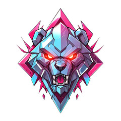 Wall Mural - Cybernetic Bear Mascot Logo