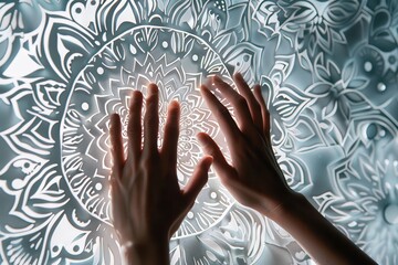 Poster - Intricate paper-cut floral patterns displayed against a dark background, showcasing delicate artistry and creativity in Black and White