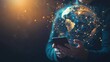 © DZMITRY - Businessman using smartphone with global digital marketing concepts, including SEO, email, social networks, mobile apps, and blue light waves on the virtual globe