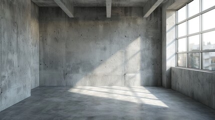 Poster - Interior Design: Cement Wall Texture for Room Perspective