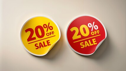 20% Off Sale Stickers