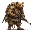 © thanawat - Grizzlybear Soldier Occupation fantasy animal cartoon isolated whitebackground