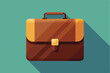 © SaroStock - Brown leather briefcase icon with long shadow, flat design illustration