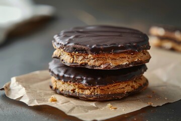 Three cookies sit on a piece of paper, ready for use or decoration