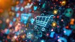 © raining - Futuristic Digital Shopping Icons and Online Retail Symbols