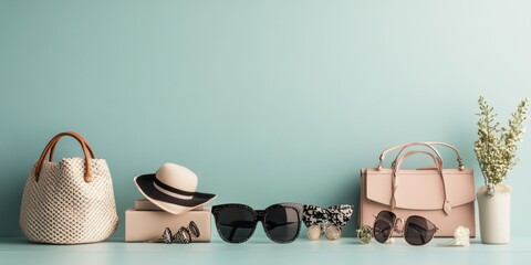 Display of Stylish Fashion Accessories on a Table