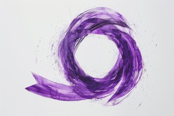 Wall Mural - A single purple circle on a plain white surface