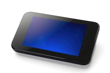 Black Digital Frame with Blue Screen on White Background