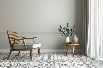 Wall Mural - A chair and a table in a room