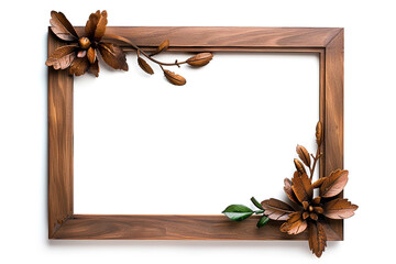 Wall Mural - antique, exquisite wooden Venetian frame with a white backdrop,