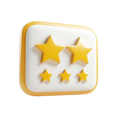 3D Gold 5 Review Stars Bubble on Transparent Background