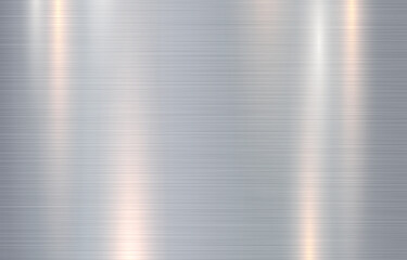 Silver grey brushed steel metal texture background vector.