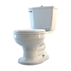 3D White Toilet Commode on Transparent Background